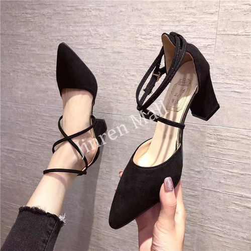 Ladies Fashion Summer Pointed Toe Shoes - Black