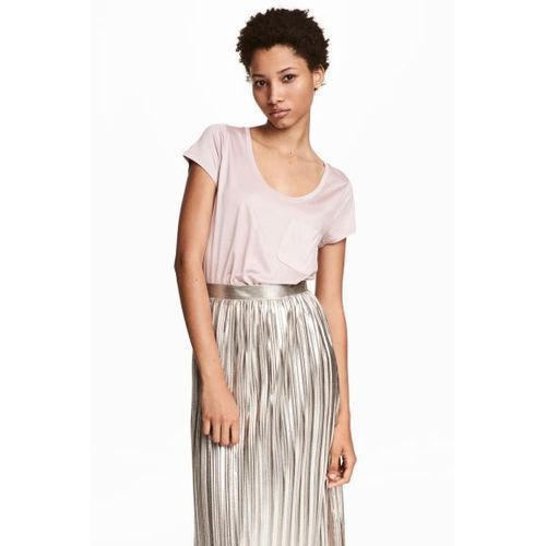 Chest Pocket Jersey Top-Powder Pink