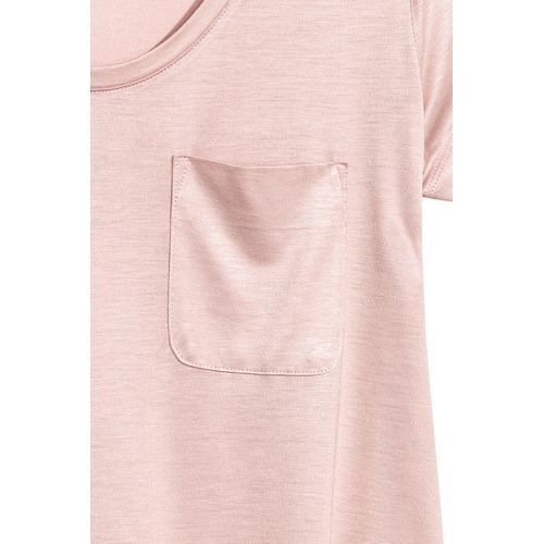 Chest Pocket Jersey Top-Powder Pink