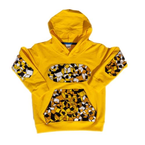 Jayden Boys - Hoodie With African Print Patches - Yellow