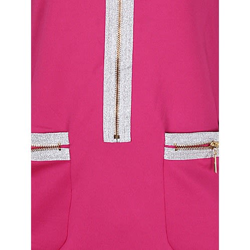 Front Zip Mid-length Dress (PINK)