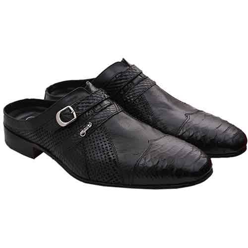 Mauri Python And Karung Snake Skin Half Shoe