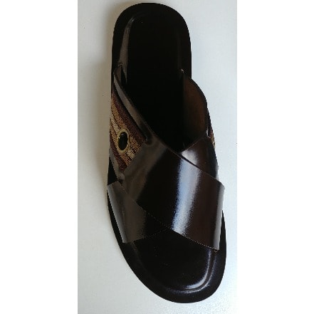 Tututu Crossover Italian Leather Slippers - Chocolate Brown