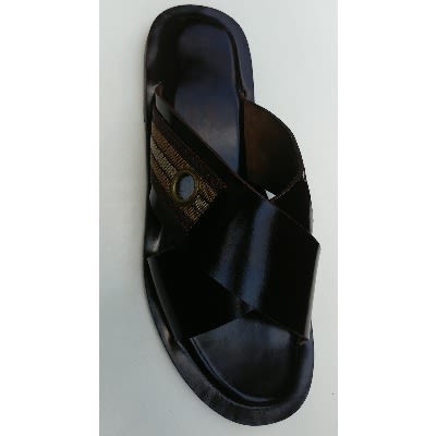 Tututu Crossover Italian Leather Slippers - Chocolate Brown
