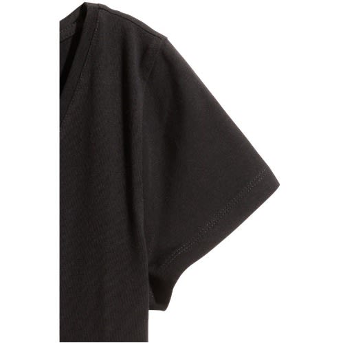 V-neck T-shirt- Black