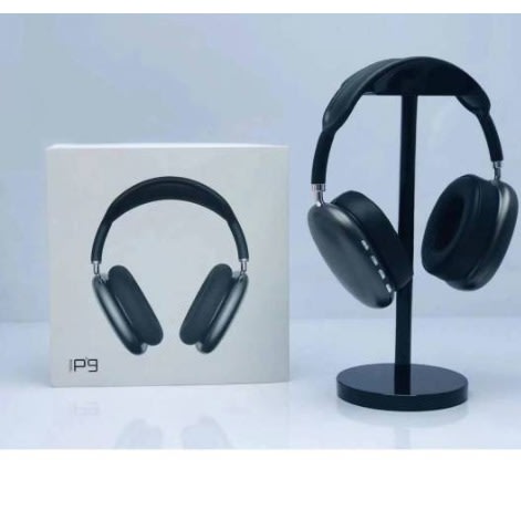 P9 Wireless Bluetooth Stereo Overear Foldable Headset - Black