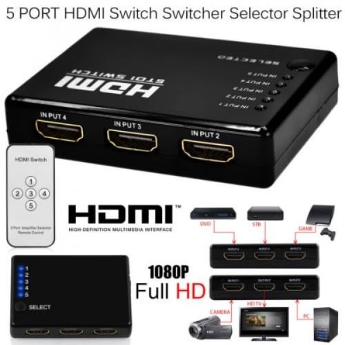 Automatic Hdmi Selector 5 Ports With Remote