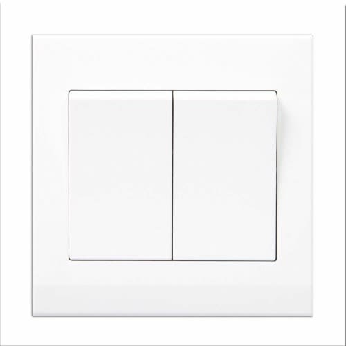 White 2 Gang Switch ( 5pcs Per Pack)