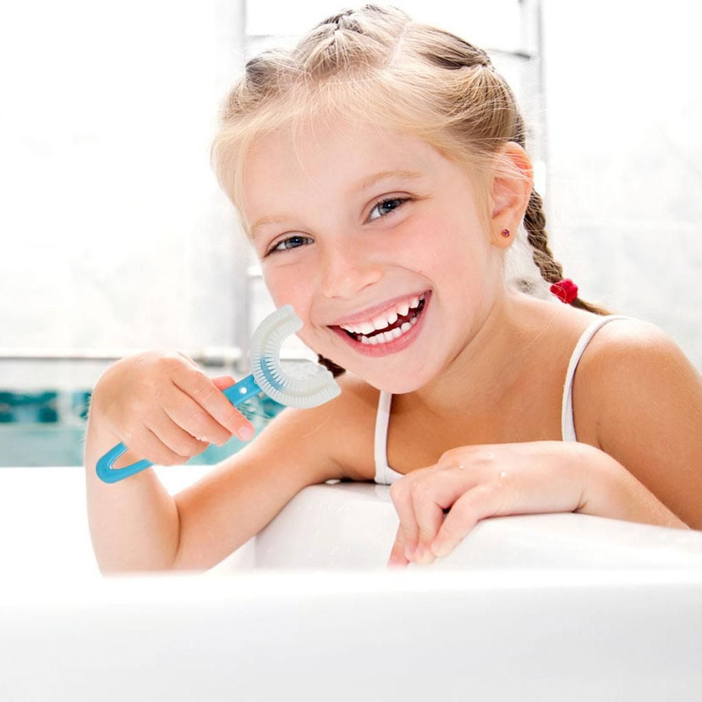 Kids Teeth Cleaning Brush U-Shape 360 Degree For Toddlers Boys Girls