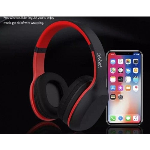 Celebrat A18 Deep Bass Wireless Headset - Red