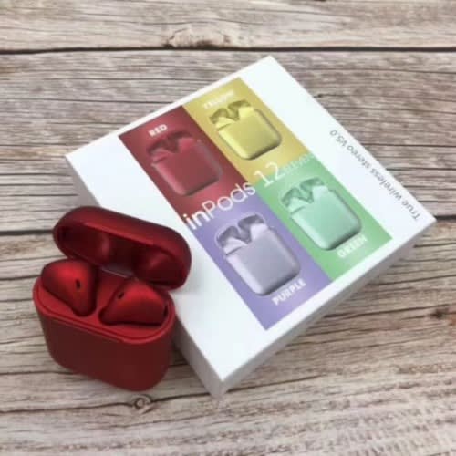 I12 Inpods Bluetooth Earbuds Tws Wireless 5.0 Soft Touch - Red