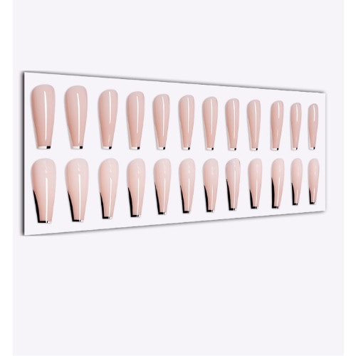 Ballet Coffin Full Cover Long Press-on Nail Tips - Sm14201049 -24 Pieces