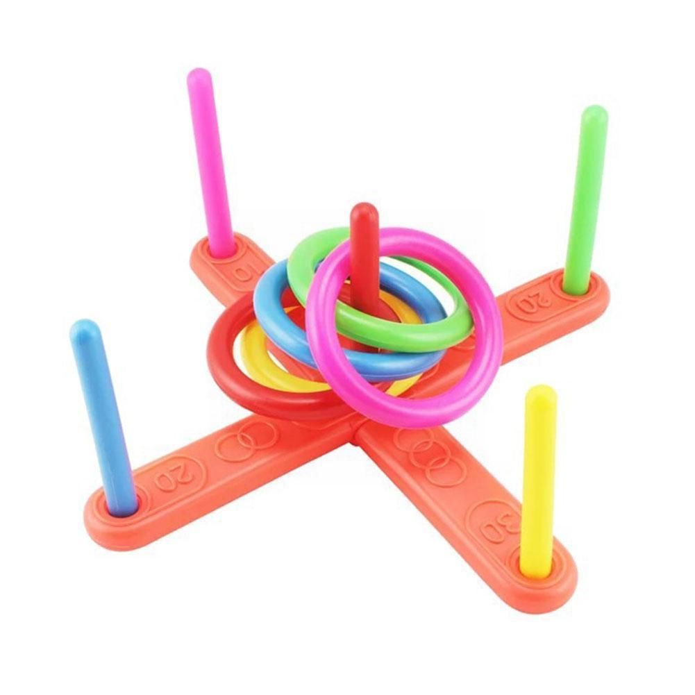 Ring Throwing Game Parent-child Interactive Activity Outdoor Fun Sports For Kids School Montessori Toys Coordinate Skills W5r1