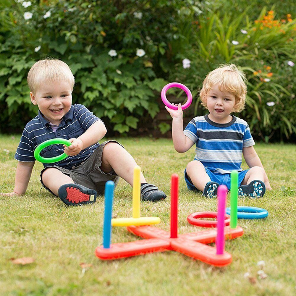 Ring Throwing Game Parent-child Interactive Activity Outdoor Fun Sports For Kids School Montessori Toys Coordinate Skills W5r1
