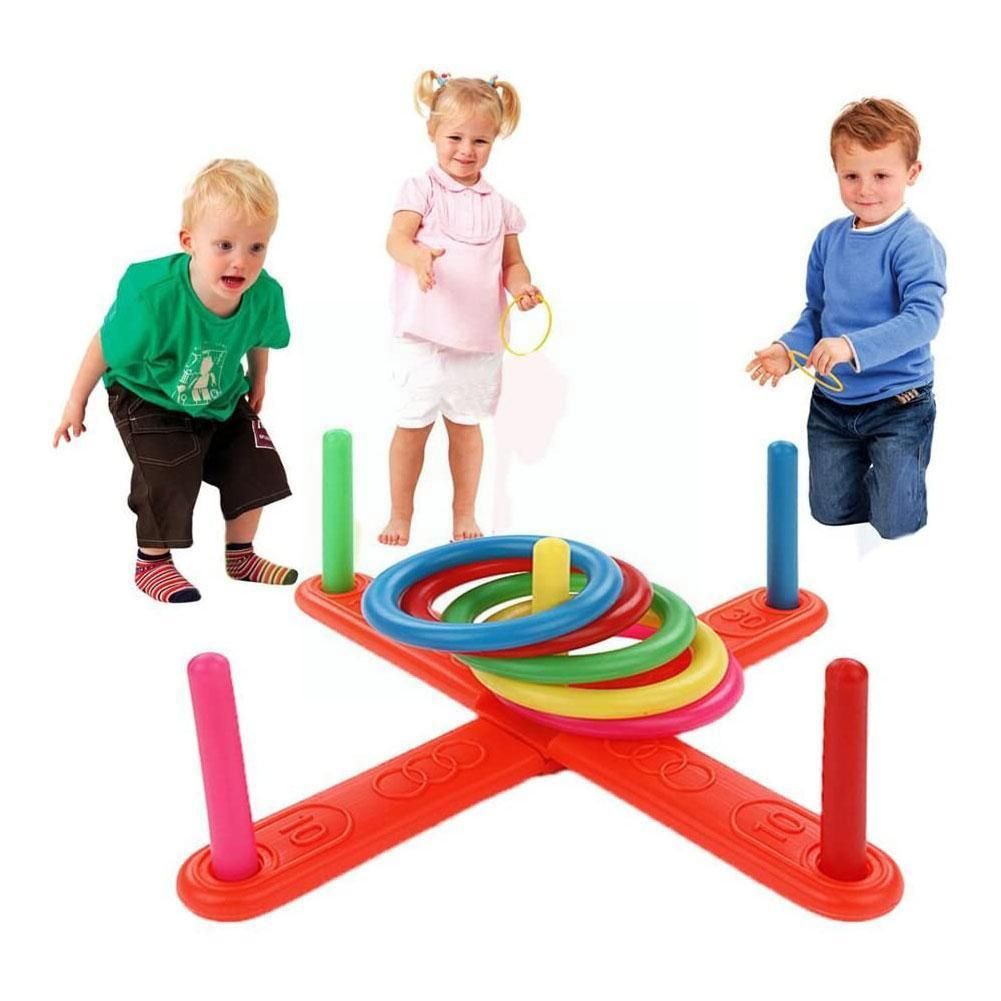 Ring Throwing Game Parent-child Interactive Activity Outdoor Fun Sports For Kids School Montessori Toys Coordinate Skills W5r1