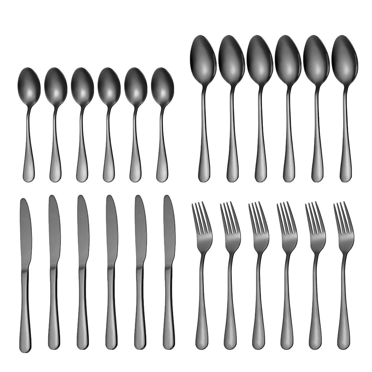 24-Piece Flatware Set Stainless Steel Tableware Cutlery Set Service for 6 with High-grade Storage Case for Home Kitchen Restaurant Hotel