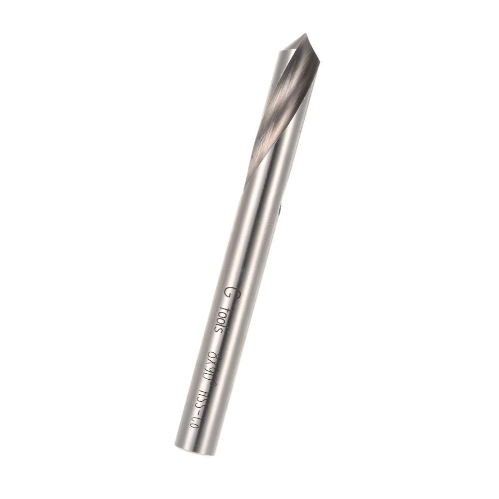 7pcs M42 HSS High Speed Steel Cobalt Spotting Drill Bits Set Round Shank 90 Degree Drilling Chamfering Tool