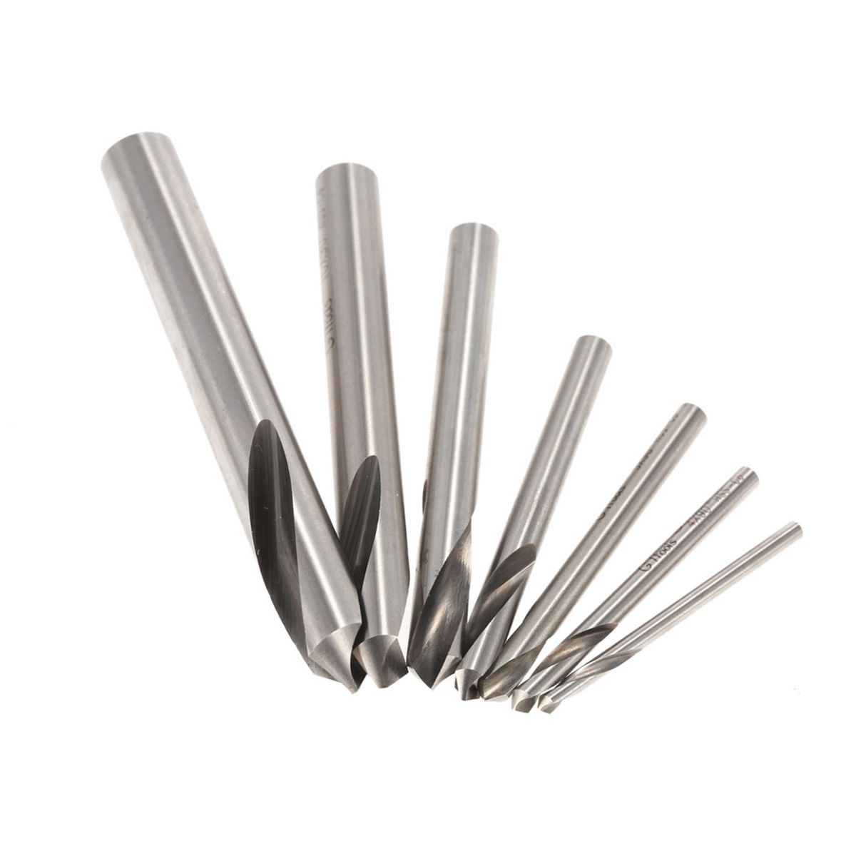7pcs M42 HSS High Speed Steel Cobalt Spotting Drill Bits Set Round Shank 90 Degree Drilling Chamfering Tool