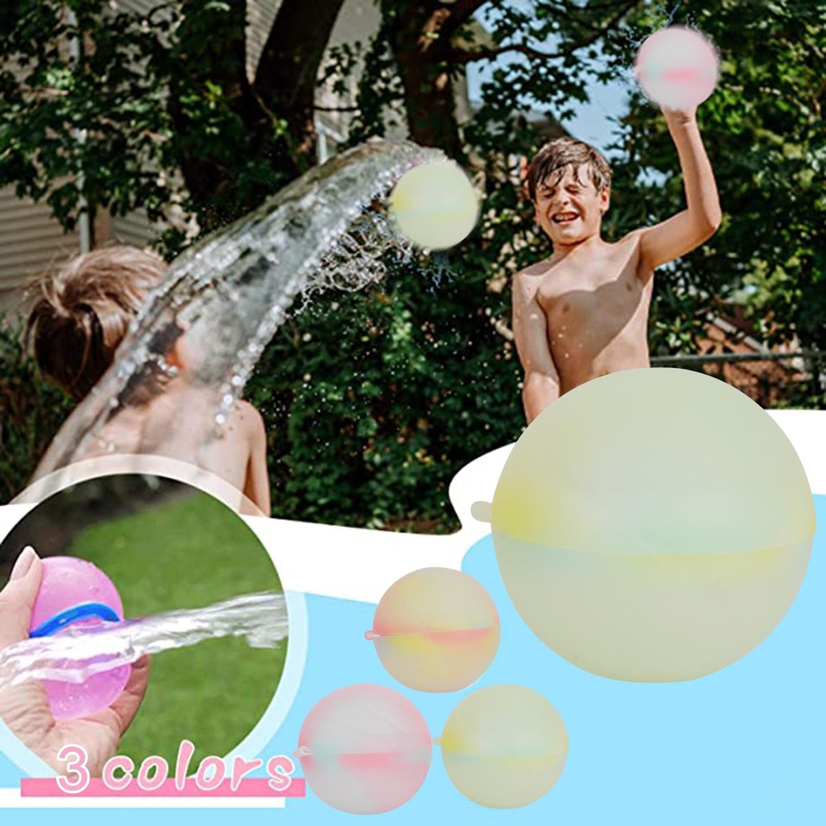 3612Pcs Water-filled Balls Water Splash Balls Kids Water Game Light Blue