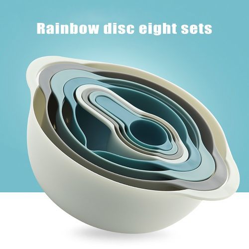 8Pcs/Set Mixing Bowls BPA Free Nesting Stackable Bowls Set Including Measuring Cups