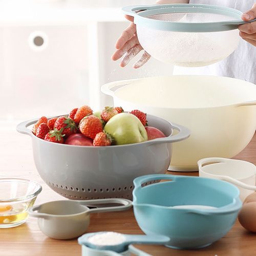 8Pcs/Set Mixing Bowls BPA Free Nesting Stackable Bowls Set Including Measuring Cups