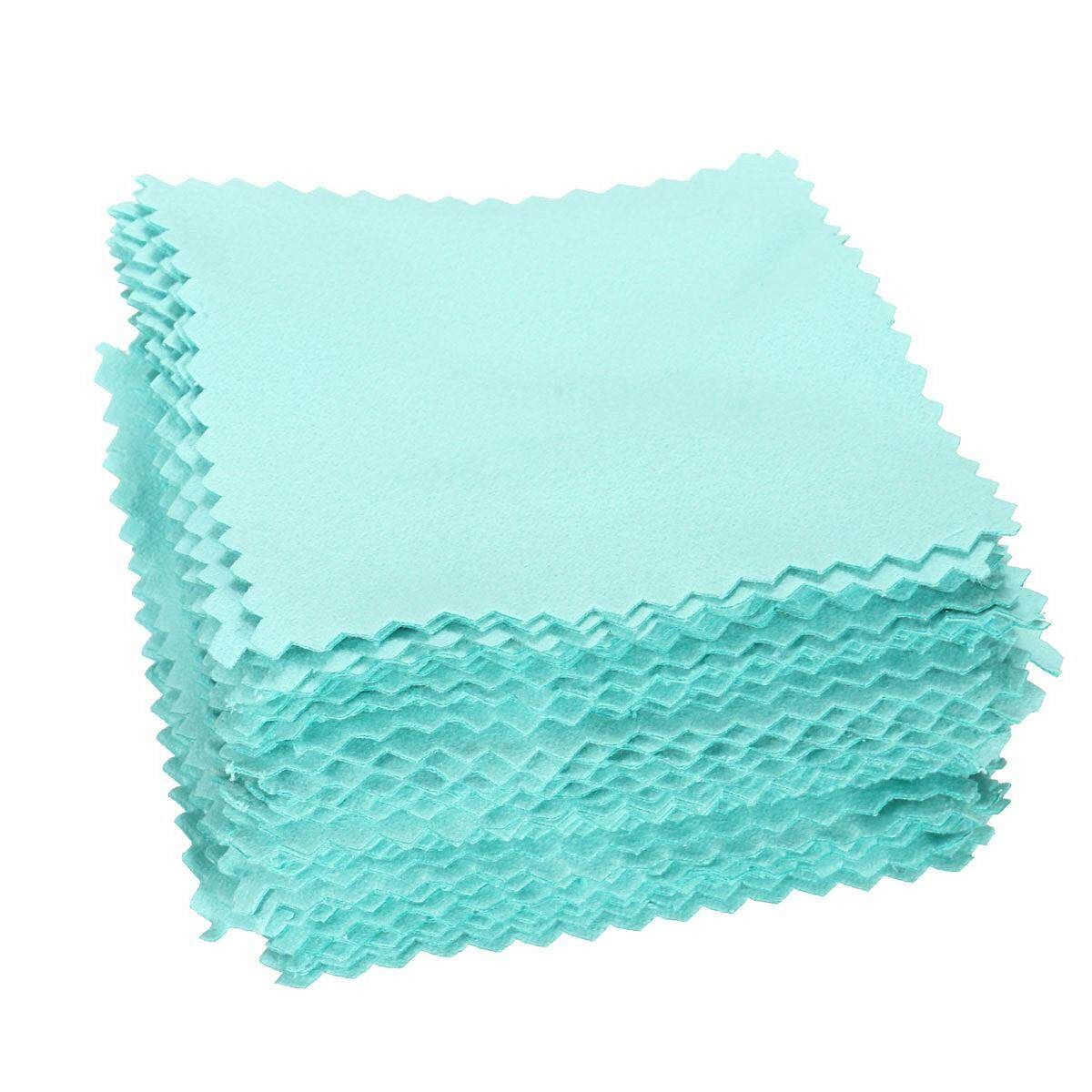 50pcs Buckskin Jewelry Cleaning Polishing Cloth 8x8cm For Silver Gold Platinum