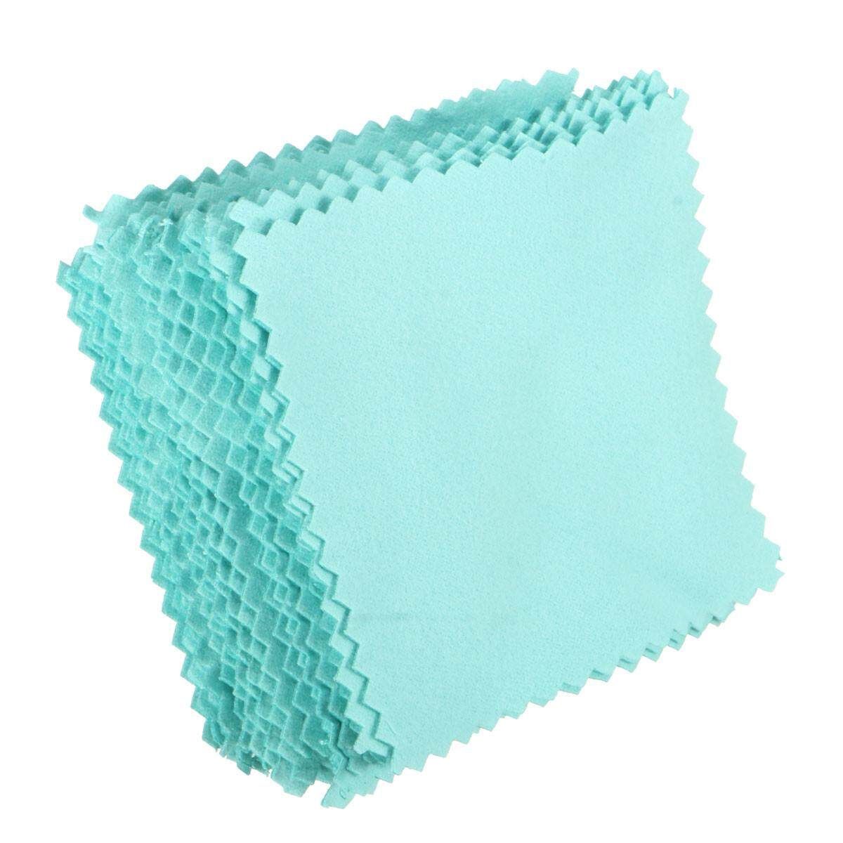50pcs Buckskin Jewelry Cleaning Polishing Cloth 8x8cm For Silver Gold Platinum