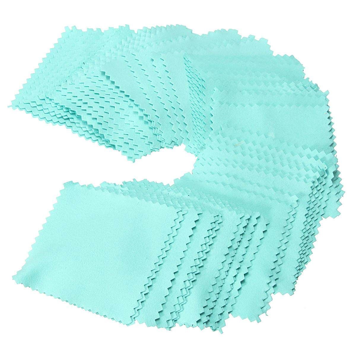 50pcs Buckskin Jewelry Cleaning Polishing Cloth 8x8cm For Silver Gold Platinum