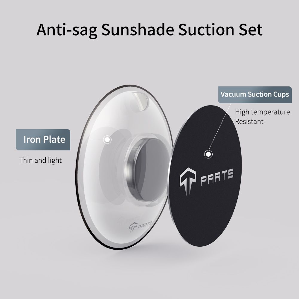 TPARTS｜Compatifor With Tesla Upgrade SunShades Anti-falling Absorption Magnetic Plate Suck GlRoof Sunshade 2pcs Per Set