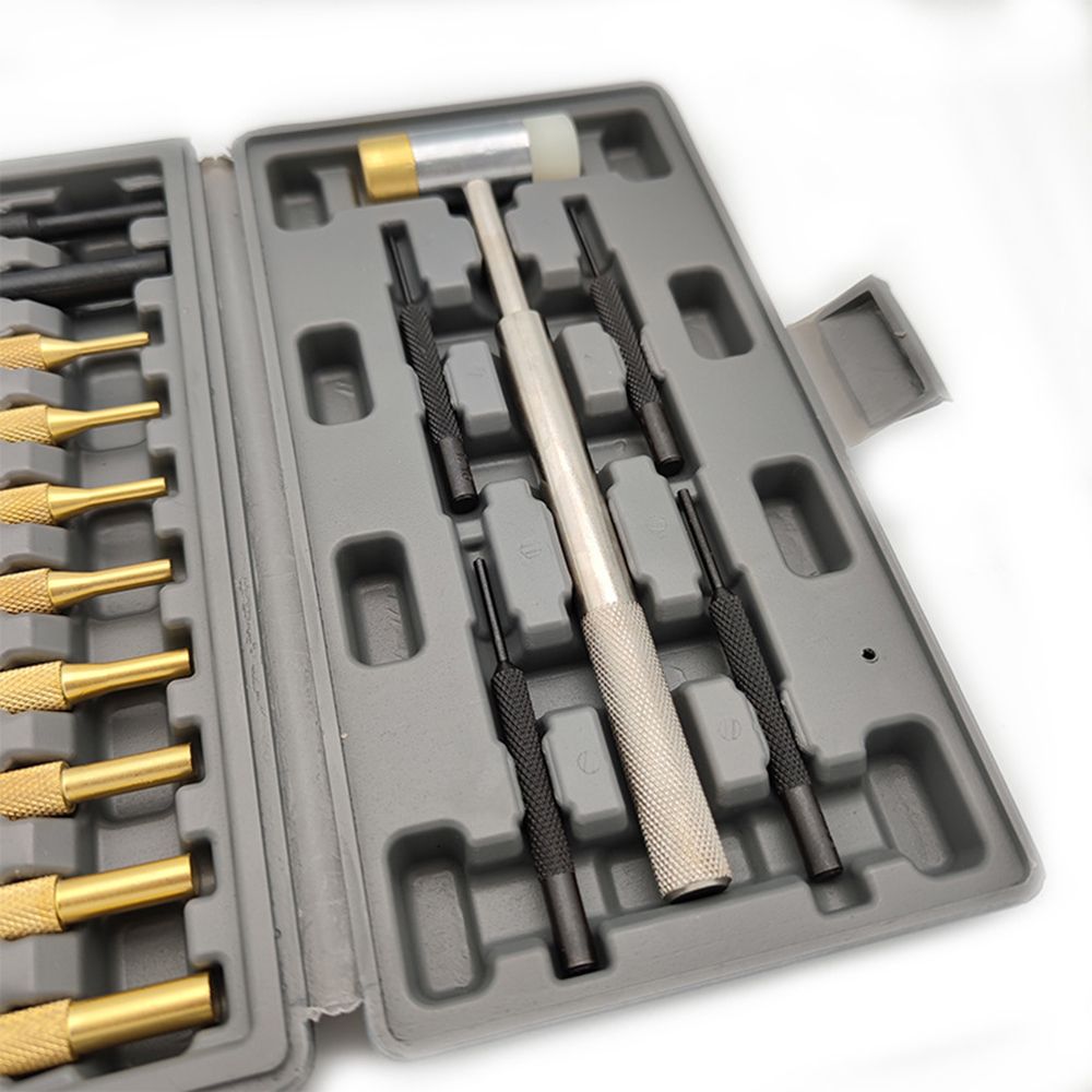 15 Pieces Punch Set Solid Hammer Steel, Brass, Plastics