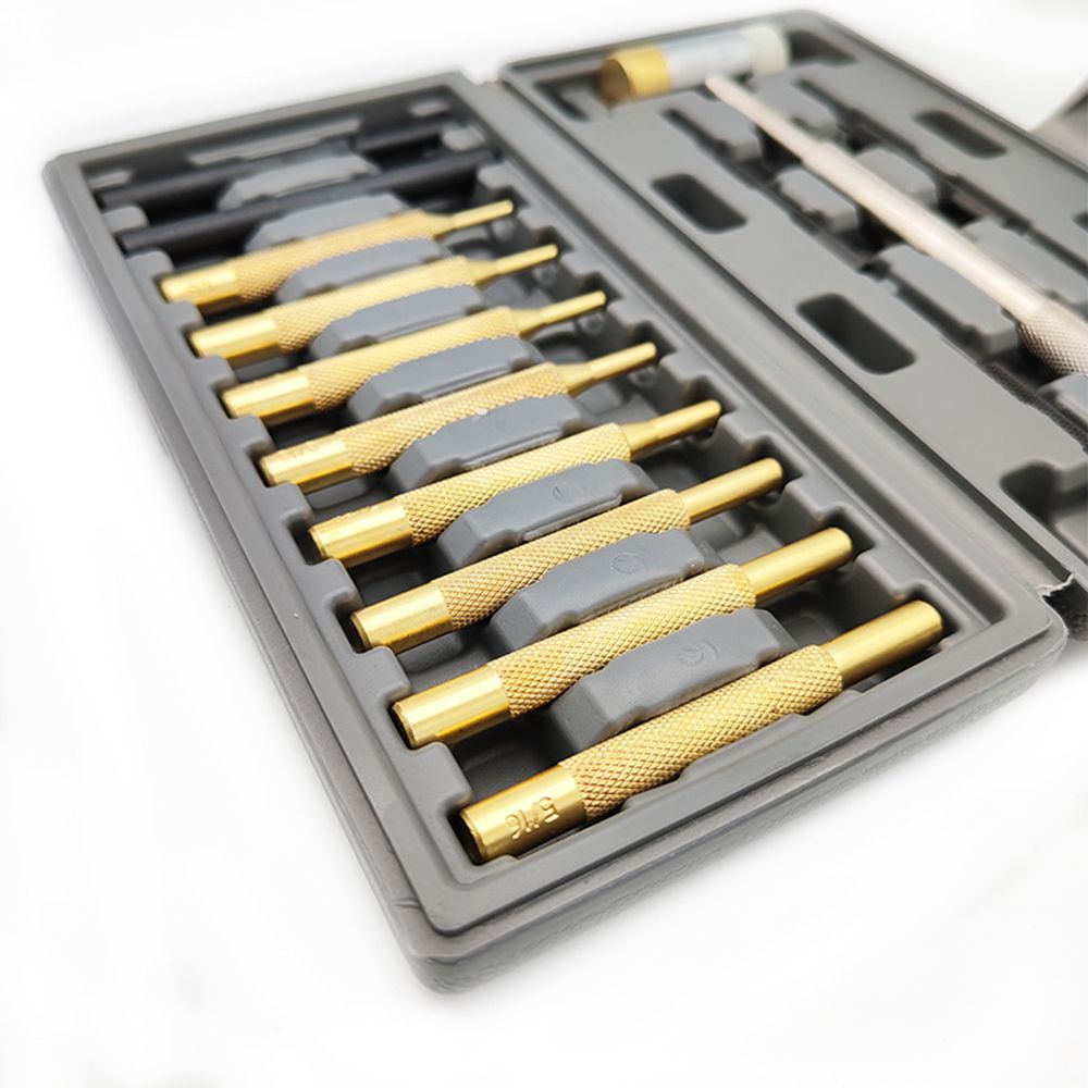 15 Pieces Punch Set Solid Hammer Steel, Brass, Plastics