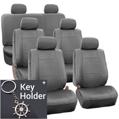 Leather Car Seat Covers For Mini-Van--(Sienna, Nissan Quest Etc) + Gift Key Holder