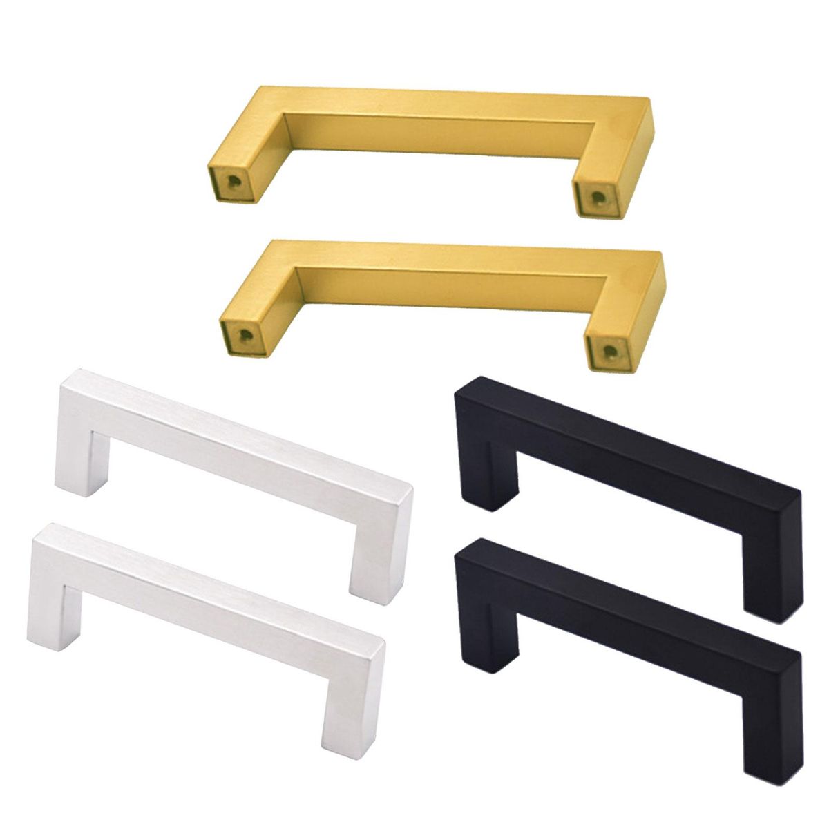 2Pcs Drawer Handles Gate Hardware Decorative Pulls Argent
