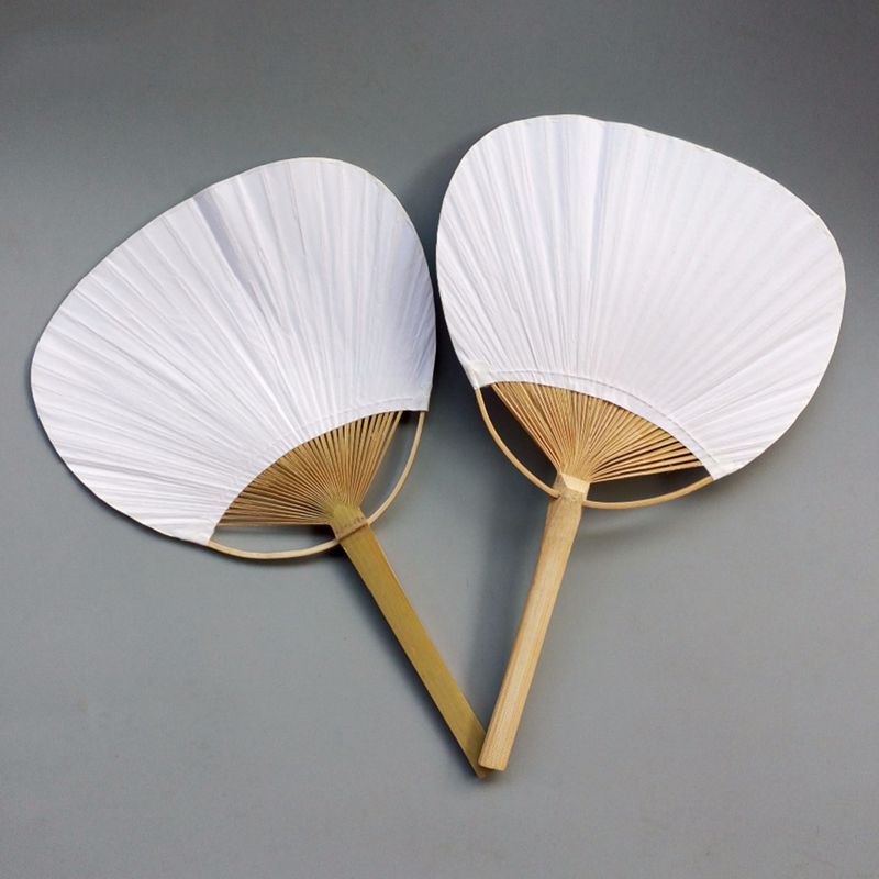 Painting Fan White Blank Group Fan Calligraphy Bamboo White Pure Handle Fan 20pcs Blank Fan