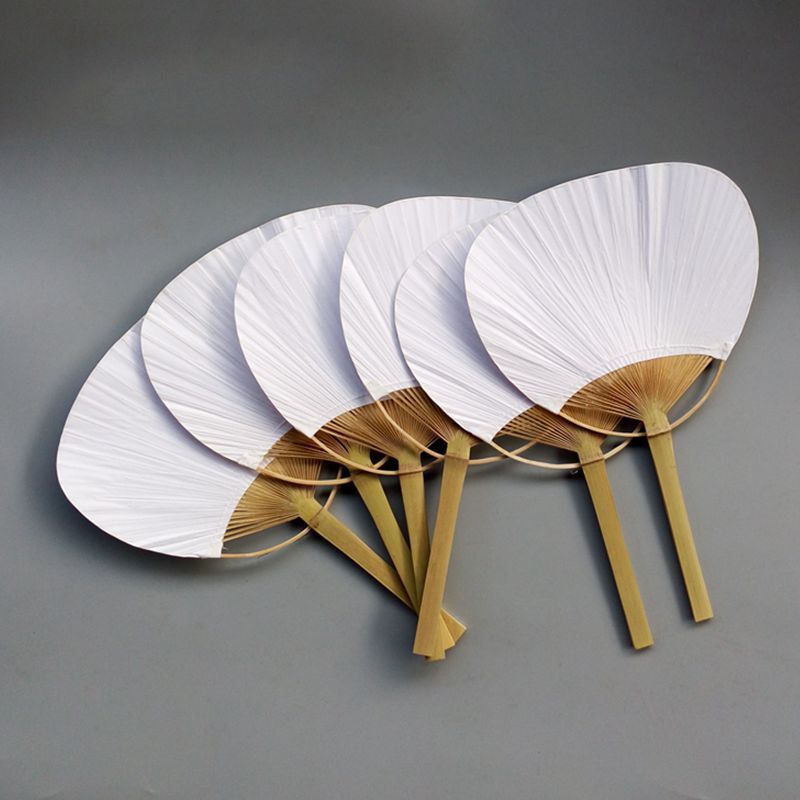 Painting Fan White Blank Group Fan Calligraphy Bamboo White Pure Handle Fan 20pcs Blank Fan