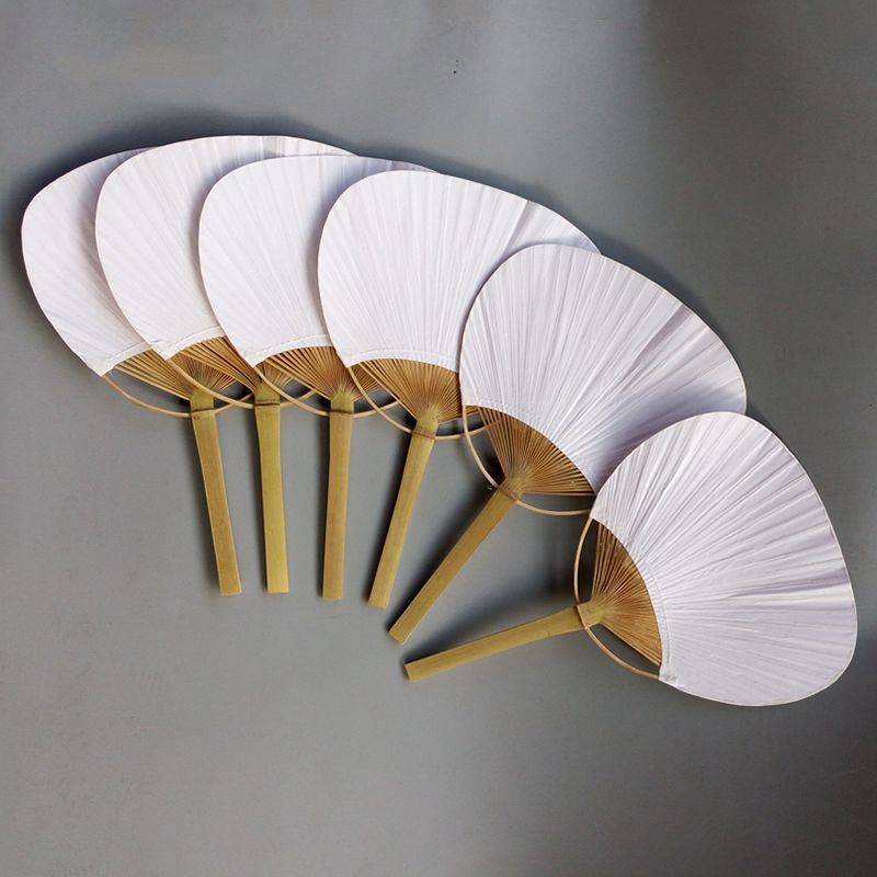 Painting Fan White Blank Group Fan Calligraphy Bamboo White Pure Handle Fan 20pcs Blank Fan