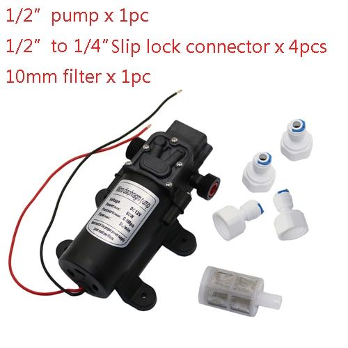 DC 12V 60W Micro Diaphragm Water Pump Garden Irrigation High Pressure 18mm 1/2