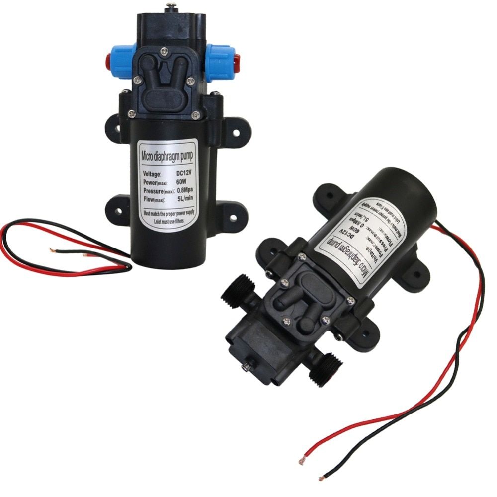 DC 12V 60W Micro Diaphragm Water Pump Garden Irrigation High Pressure 18mm 1/2" Male Thread Interface Self-Priming Booster Pump