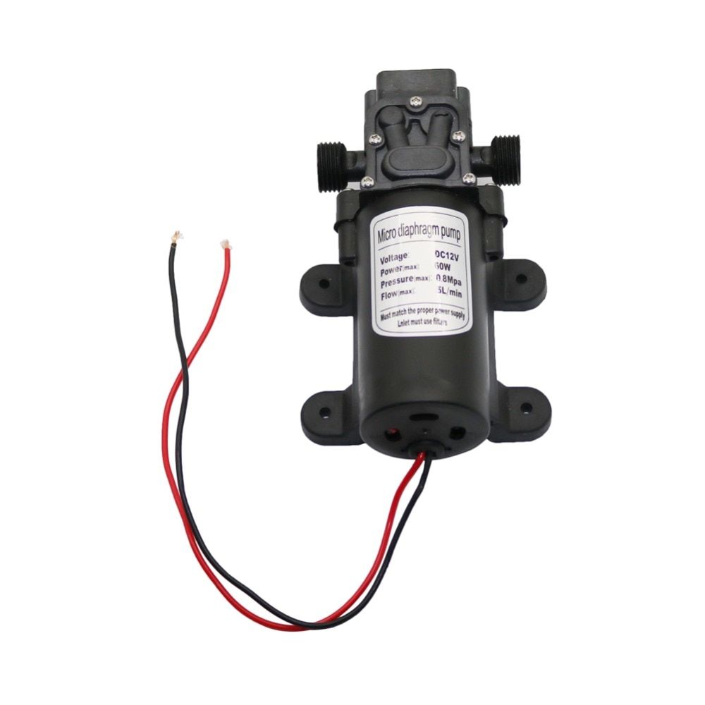 DC 12V 60W Micro Diaphragm Water Pump Garden Irrigation High Pressure 18mm 1/2" Male Thread Interface Self-Priming Booster Pump