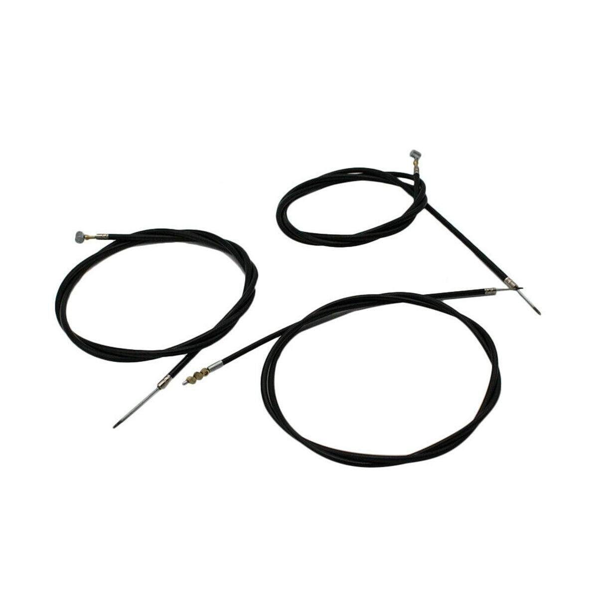 Universal Black Motorcycle Cable Set Kit Clutch, Brake, Throttle Harness Wires