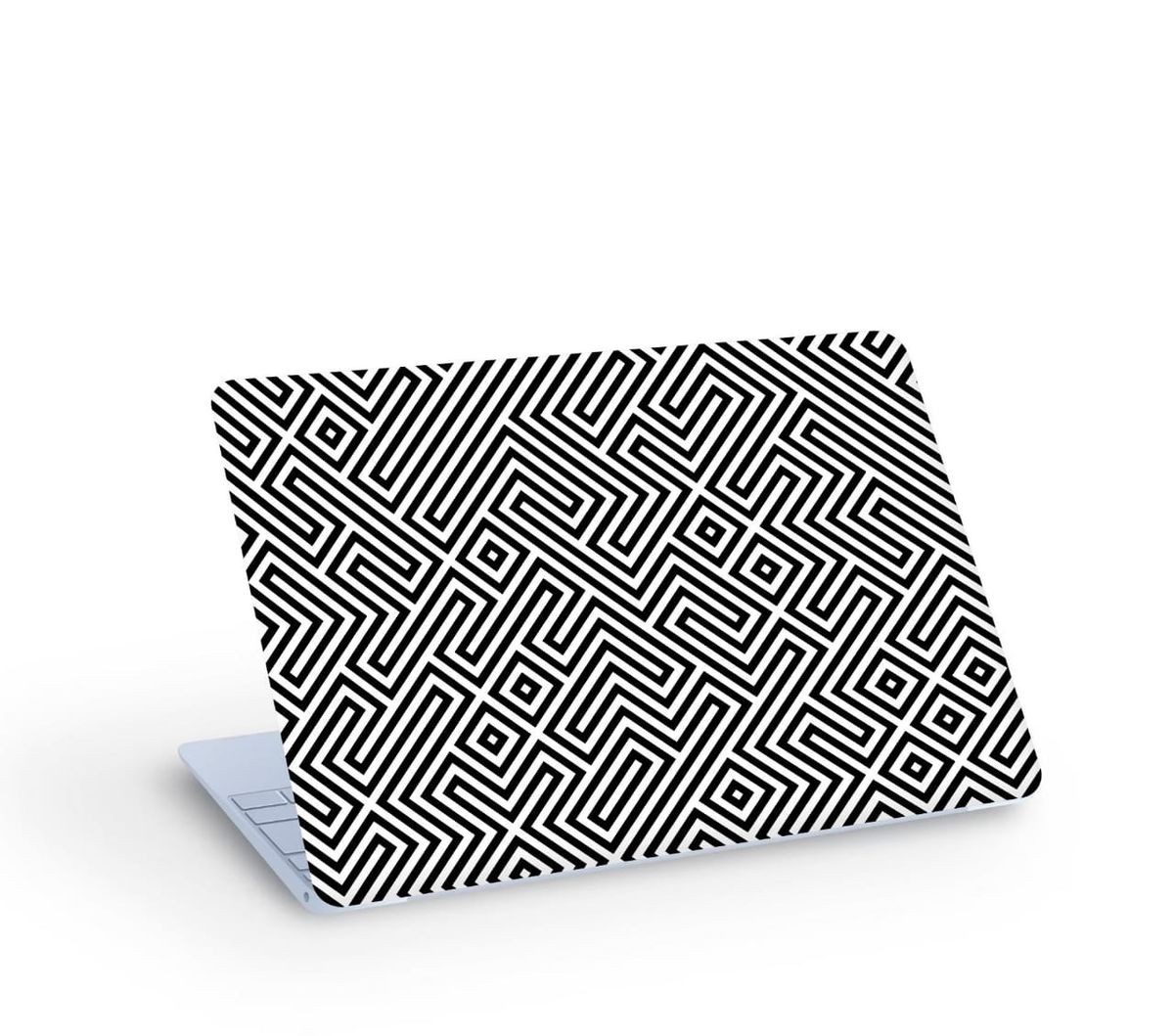Laptop Skin Cover - White And Black Maze Puzzle Geometric (Pimp Nation)