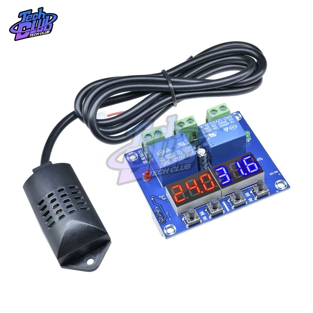 DC 12V LED Digital Display Dual Outputs XH-M452 Thermostat Temperature Humidity Control Thermometer Hygrometer Controller Module