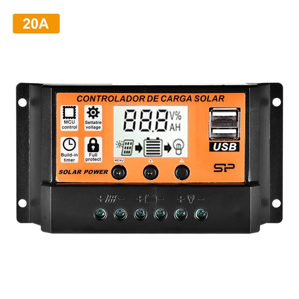 MPPT 10A/20A/30A/40A/50A/100A Auto Solar Charge Controller LCD Dual USB 5V Output Solar Panel Pv Regulator