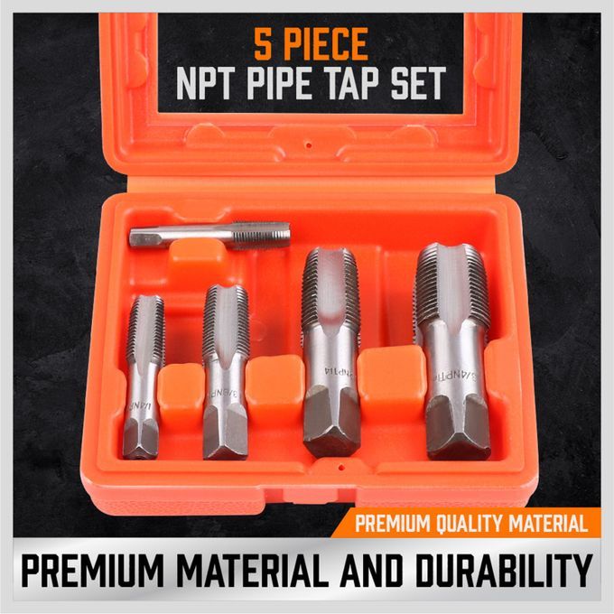 5x NPT Pipe Tap Set Thread Forming Taps Clean Damaged Pipe Threads 3 B