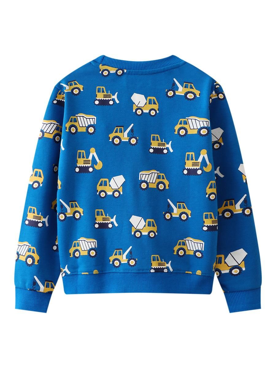 Boys Sweatshirt New Printed Pullover Sweatshirt Blue