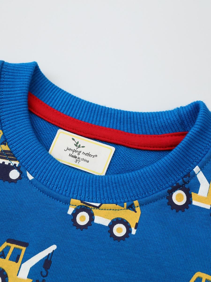 Boys Sweatshirt New Printed Pullover Sweatshirt Blue