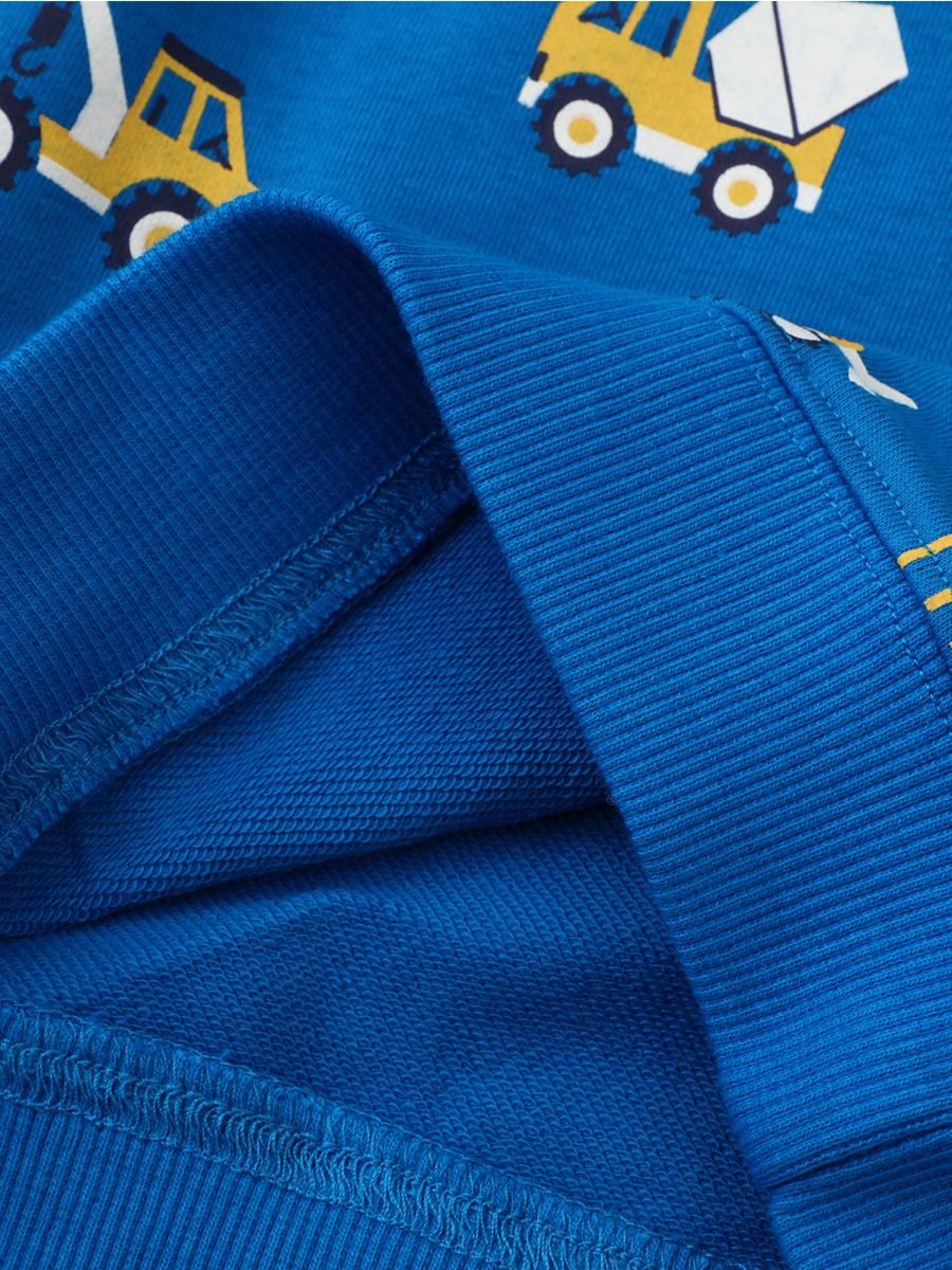 Boys Sweatshirt New Printed Pullover Sweatshirt Blue