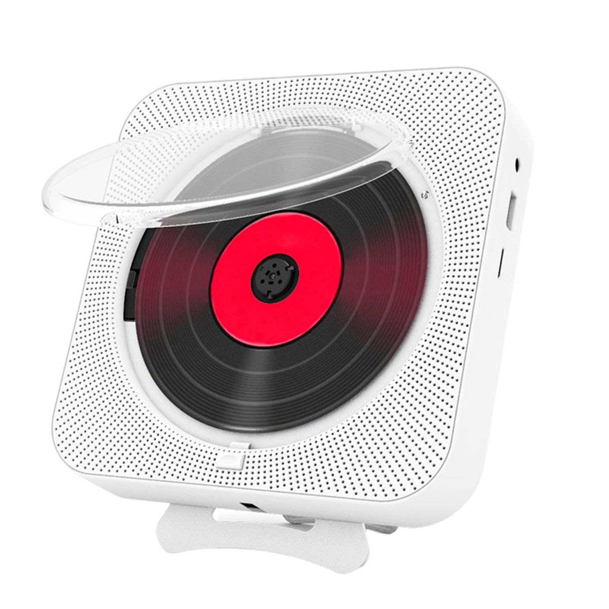 Wall Mountable CD Player Drive Player Speakers With  LED Screen White