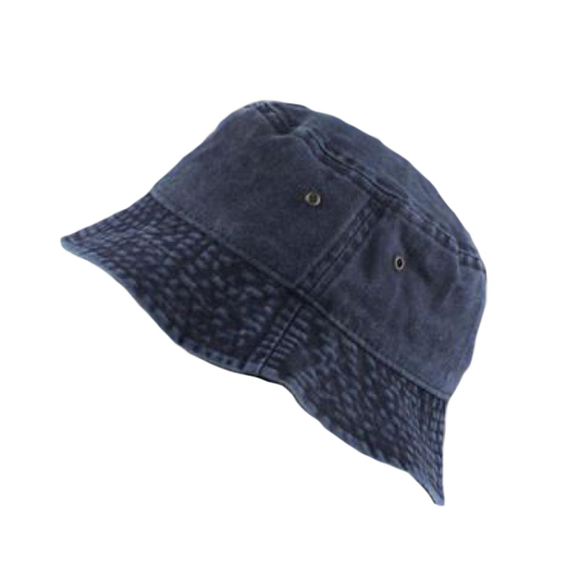 Bucket Cap?Vintage?Foldable?Washed Denim?Men-Navy Blue