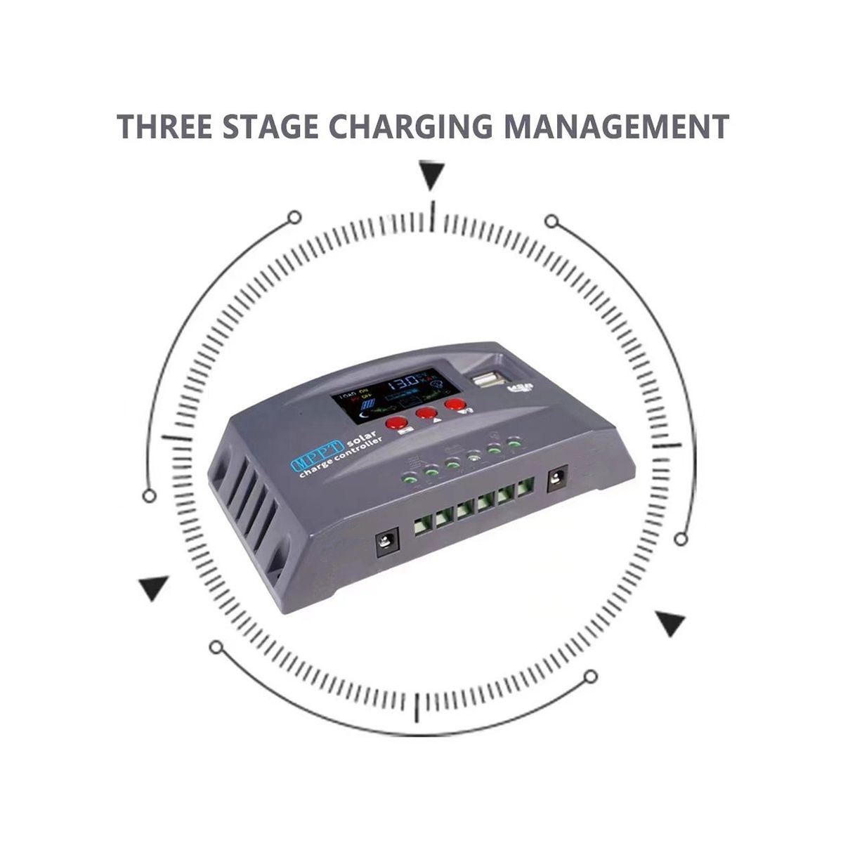 12V 24V MPPT Solar Charging Controller Smart Display Dual USB Voltage Stabilizing Controller Protection10A